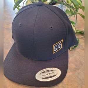 FIGR Snapback Ballcap, Black with Green Underside Flat Brim, FIGR Logo
